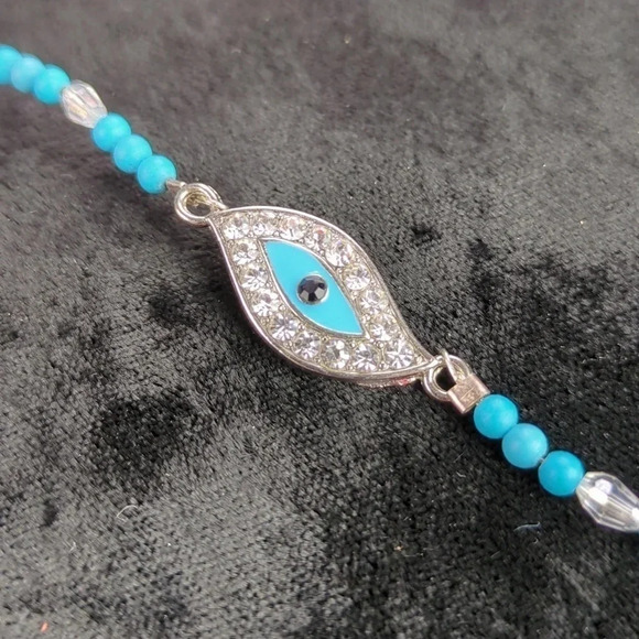 Ladies Evil Eye Bracelet For Small Wrist - Picture 5 of 6